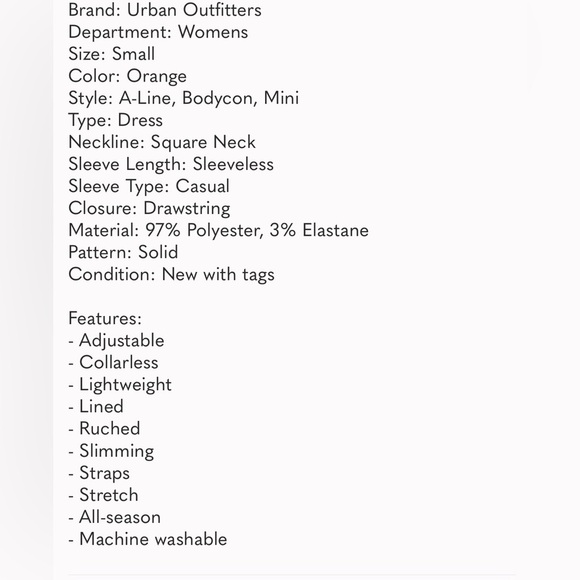 Urban Outfitters Orange Knit Tyra Strappy Back Sleeveless Mini Dress XS - Picture 9 of 9